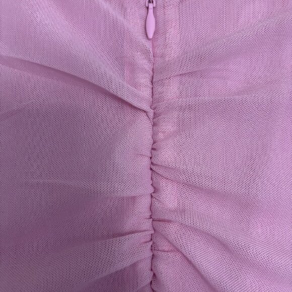 Saemdi Pink Mesh Asymmetrical Dress Size L - Picture 6 of 9